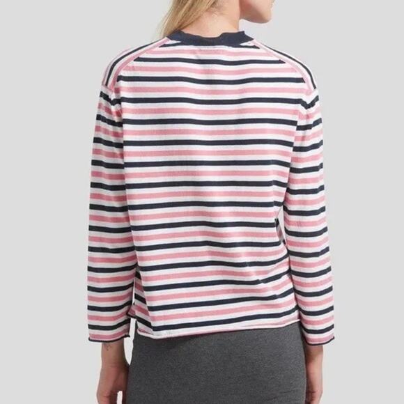 ATM Striped Long Sleeve Sweater Knit Top Cotton Pink Blue White Size XS - Picture 3 of 10